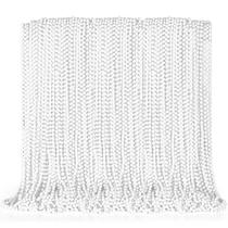 Colar de miçangas EOBOH de plástico branco 144 unidades para lembrancinhas Colar de miçangas EOBOH de plástico branco 144 unidades para lembrancinhas