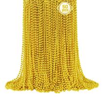 Colar de miçangas SHAOQINLIN Gold 50 unidades para festa de Mardi Gras Colar de miçangas SHAOQINLIN Gold 50 unidades para festa de Mardi Gras