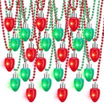 Colar de Natal com iluminação LED Sureio, pacote com 24, vermelho e verde