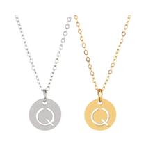 Colar De Nome Com Iniciais Em Aço Inoxidável Para Mulheres, Pingente Redondo, Joias De Presente