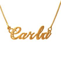 Colar de Nome de Mulher Feminino Dourado Pronta Entrega Cravejado de Zircônias Folheado A Ouro 18K Softjoias Colar de Nome de Mulher Feminino Dourado Pronta Entrega Cravejado de Zircônias Folheado A Ouro 18K Softjoias
