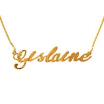 Colar de Nome de Mulher Feminino Dourado Pronta Entrega Cravejado de Zircônias Folheado A Ouro 18K Softjoias