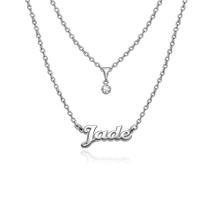 Colar De Nome Jade Feminino Gargantilha prata e dourado em aço inox não escurece pode molhar