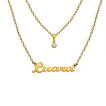 Colar De Nome Luara Feminino Gargantilha prata e dourado em aço inox pode molhar não Ficar Preto
