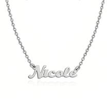 Colar De Nome Nicole Feminino Gargantilha prata e dourado em aço inox pode molhar não escurece