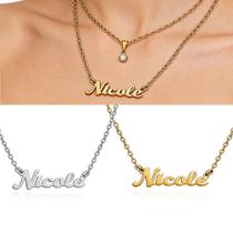 Colar De Nome Nicole Feminino Gargantilha prata e dourado em aço inox pode molhar não escurece
