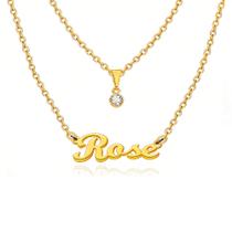 Colar De Nome Rose Feminino Gargantilha prata e dourado em aço inox colar corrente de nomes