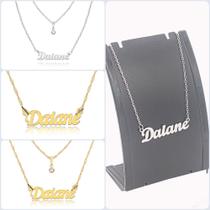 Colar de Nomes Daiane Folheado a dourado Ou Preteada Prata Em Aço Inox Corrente De Letra Colar de Nomes Daiane Folheado a dourado Ou Preteada Prata Em Aço Inox Corrente De Letra