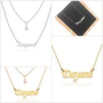 Colar de Nomes Dayane Folheado a dourado Ou Preteada Prata Em Aço Inox Corrente De Letra Colar de Nomes Dayane Folheado a dourado Ou Preteada Prata Em Aço Inox Corrente De Letra