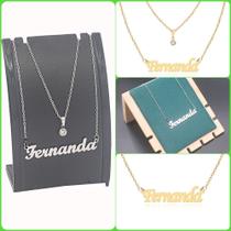 Colar de Nomes Fernanda Folheado a dourado Ou Preteada Prata Em Aço Inox Corrente De Letra Colar de Nomes Fernanda Folheado a dourado Ou Preteada Prata Em Aço Inox Corrente De Letra