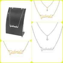Colar de Nomes Gabriela Folheado a dourado Ou Preteada Prata Em Aço Inox Corrente De Letra Colar de Nomes Gabriela Folheado a dourado Ou Preteada Prata Em Aço Inox Corrente De Letra
