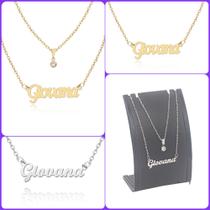 Colar de Nomes Giovana Folheado a dourado Ou Preteada Prata Em Aço Inox Corrente De Letra Colar de Nomes Giovana Folheado a dourado Ou Preteada Prata Em Aço Inox Corrente De Letra