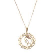 Colar de Nossa Senhora do Silêncio com Strass Folheado