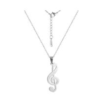 Colar De Nota Musical Clef De Sol Em Aço Inoxidável Para Mulheres E Homens, Presente Skyrim