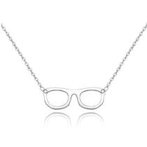 colar de óculos prata prateado metal corrente aço inox estilo choker gargantilha óculo vazado
