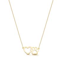 Colar de Ouro 10k I Love Pet vazado Colar de Ouro 10k I Love Pet vazado