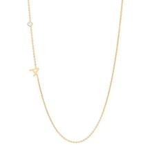 Colar de ouro 18k feminino com inicial do nome zircônia e letra rommanel 50cm 45cm 532108