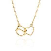 Colar de ouro 18k feminino coração elo cadeado filho menino rommanel 532432 Colar de ouro 18k feminino coração elo cadeado filho menino rommanel 532432