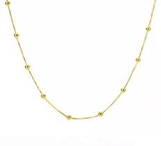 Colar de ouro 18k malha veneziana com bolinhas Colar de ouro 18k malha veneziana com bolinhas