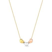 Colar de Ouro 18k Trio de Coração