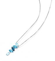 Colar de Ouro Branco 18k com Topázio London, Sky e Swis Colar de Ouro Branco 18k com Topázio London, Sky e Swis