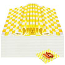 Colar de papéis de embrulho para sanduíches, 1000 unidades, 38 x 38 cm, amarelo