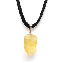 Colar De Pedra Citrino Natural Rolado Pedra Natural 2 cm