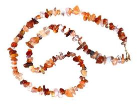 Colar De Pedra Energética Ágata Cornalina Em Cascalho