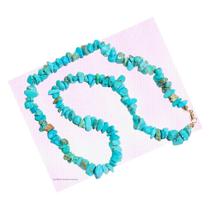 Colar De Pedra Howlita Turquesa Em Cascalho - Tranquilidade