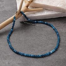 Colar De Pedra Natural Com Contas Redondas De Apatita Turquesa De 4mm Presente Colar De Pedra Natural Com Contas Redondas De Apatita Turquesa De 4mm Presente