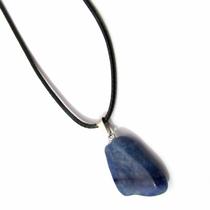 Colar de Pedra Rolada e Cristal - Sodalita Colar de Pedra Rolada e Cristal - Sodalita