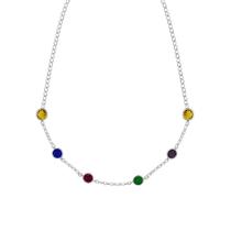 Colar de Pedras Coloridas - Banhado em Prata 925 Colar de Pedras Coloridas - Banhado em Prata 925