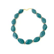 Colar de Pedras Grandes Folheado a ouro