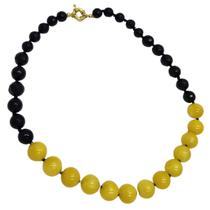 Colar De Pedras Naturais Escalonado Banho De Ouro 4812