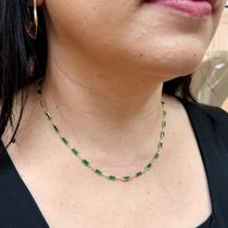 Colar De Pedras Verdes Folheado A Ouro 18k Colar De Pedras Verdes Folheado A Ouro 18k