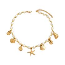 Colar De Pérola Com Charme De Estrela Do Mar Para Mulheres, Joias De Praia Colar De Pérola Com Charme De Estrela Do Mar Para Mulheres, Joias De Praia