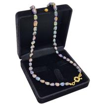 Colar De Pérolas Arroz Furta Cor Naturais De Água Doce Banho De Ouro 18k 4796 Colar De Pérolas Arroz Furta Cor Naturais De Água Doce Banho De Ouro 18k 4796