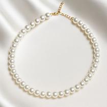 Colar de Pérolas Clássico folheado a ouro 18k