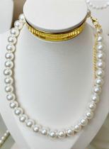 Colar de Pérolas de 10mm com Extensora de 45cm - 1 Unidade