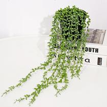 Colar de pérolas de plantas artificiais Jahe com vasos pretos 47-33cm
