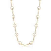 Colar de Pérolas e Corrente Folheado a Ouro 18k Colar de Pérolas e Corrente Folheado a Ouro 18k