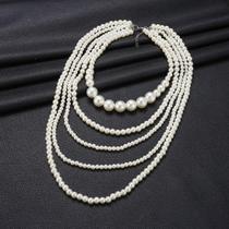 Colar De Pérolas Imitadas Multicamadas De Luxo Para Mulheres, Joias De Moda De Alta Qualidade Colar De Pérolas Imitadas Multicamadas De Luxo Para Mulheres, Joias De Moda De Alta Qualidade