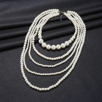 Colar De Pérolas Imitadas Multicamadas De Luxo Para Mulheres, Joias De Moda De Alta Qualidade Colar De Pérolas Imitadas Multicamadas De Luxo Para Mulheres, Joias De Moda De Alta Qualidade