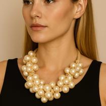 Colar de Pérolas Luxuoso Traço Elegância Natural Colar de Pérolas Luxuoso Traço Elegância Natural