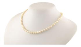 Colar De Pérolas Naturais 6 Mm 45 Cm Fecho Ouro 18k 750