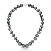 Colar de pérolas negras banhado a ródio branco - 45 cm Colar de pérolas negras banhado a ródio branco - 45 cm