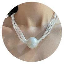 Colar de Pérolas para Mulheres Choker Moderno Luxo Feminino Colar de Pérolas para Mulheres Choker Moderno Luxo Feminino