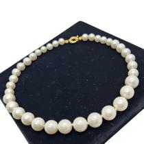 Colar De Pérolas Shell Escalonadas Banho De Ouro 4809