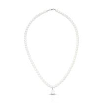 Colar de Pérolas Shell Grace com pingente de gota em cristal em ródio