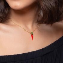 colar de pimenta vermelha não escurece masculino feminino antialérgico gargantilha menina infantil
